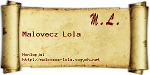 Malovecz Lola névjegykártya